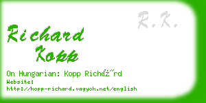 richard kopp business card